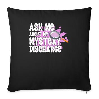Interrogez-moi sur ma mystérieuse sortie - Housse de coussin décorative 45 x 45 cm - noir - Devant