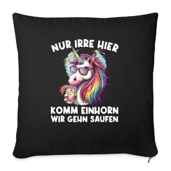Erfrischendes Cocktail Einhorn Spruch - Sofakissenbezug 45 x 45 cm - Schwarz - Vorne