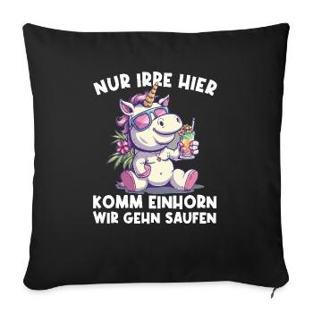 Erfrischendes Cocktail Einhorn Spruch - Sofakissenbezug 45 x 45 cm - Schwarz - Vorne