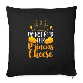 Ne donnez pas ce fromage Princess sans lactose de lait - Housse de coussin décorative 45 x 45 cm - noir - Devant