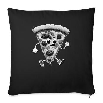 PIZZA - Sofa pillowcase 17,3'' x 17,3'' (45 x 45 cm) - black - Front
