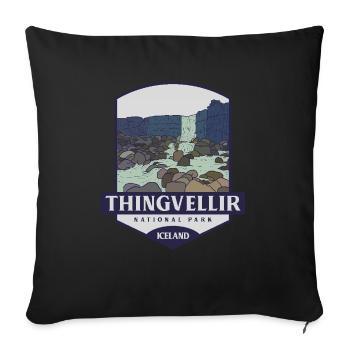 Thingvellir National Park - Iceland - Sofa pillowcase 17,3'' x 17,3'' (45 x 45 cm) - black - Front