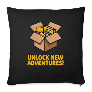 PLAISIR D’AVENTURE - Housse de coussin décorative 45 x 45 cm - noir - Devant