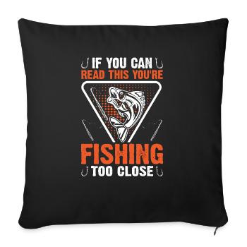 Fishermen Fishing Anglers Sport Anglers - Sofa pillowcase 17,3'' x 17,3'' (45 x 45 cm) - black - Front