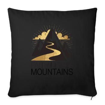 La foi déplace les montagnes - Glaube versetzt Berge - Housse de coussin décorative 45 x 45 cm - noir - Devant