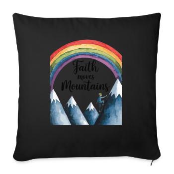 La foi déplace les montagnes - Glaube versetzt Berge - Housse de coussin décorative 45 x 45 cm - noir - Devant