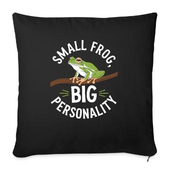 Grenouille verte américaine Amoureux de l’animal Grenouille Crapaud - Housse de coussin décorative 45 x 45 cm - noir - Devant