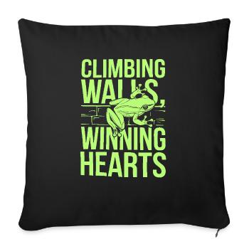 American Green Tree Frog Lover Animal Froggy Toad - Sofa pillowcase 17,3'' x 17,3'' (45 x 45 cm) - black - Front