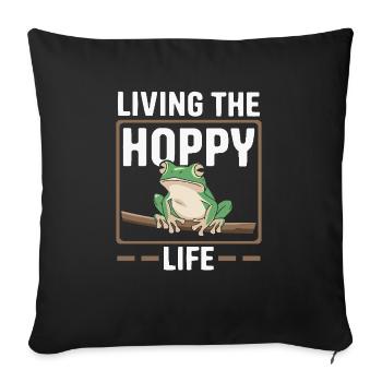 Grenouille verte américaine Amoureux de l’animal Grenouille Crapaud - Housse de coussin décorative 45 x 45 cm - noir - Devant