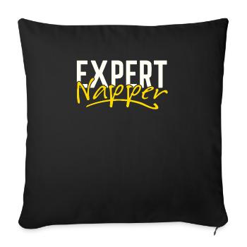 Expert Napper Humorous lifestyle for - Sofa pillowcase 17,3'' x 17,3'' (45 x 45 cm) - black - Front