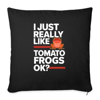 Tomate Grenouille Amoureux Animal Amphibien Grenouille Crapaud - Housse de coussin décorative 45 x 45 cm - noir - Devant