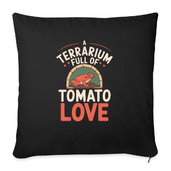 Tomato Frog Lover Animal Amphibian Froggy Toad - Sofa pillowcase 17,3'' x 17,3'' (45 x 45 cm) - black - Front