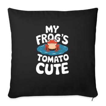Tomato Frog Lover Animal Amphibian Froggy Toad - Sofa pillowcase 17,3'' x 17,3'' (45 x 45 cm) - black - Front