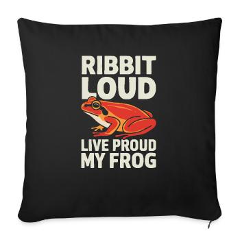 Tomato Frog Lover Animal Amphibian Froggy Toad - Sofa pillowcase 17,3'' x 17,3'' (45 x 45 cm) - black - Front
