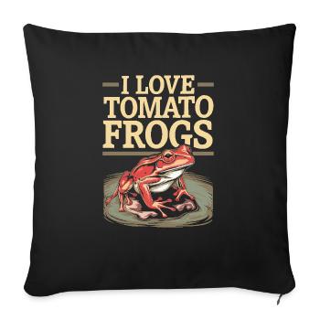 Tomato Frog Lover Animal Amphibian Froggy Toad - Sofa pillowcase 17,3'' x 17,3'' (45 x 45 cm) - black - Front