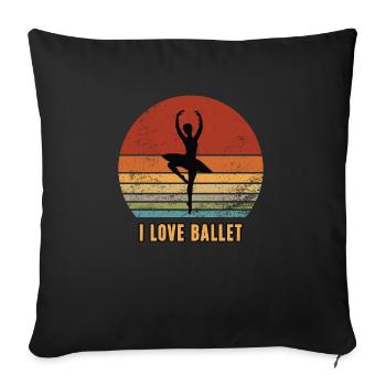 I LOVE BALLET Ballerina Tänzerin Balletttänzerin - Sofakissenbezug 45 x 45 cm - Schwarz - Vorne