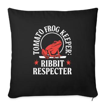 Tomato Frog Lover Animal Amphibian Froggy Toad - Sofa pillowcase 17,3'' x 17,3'' (45 x 45 cm) - black - Front