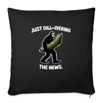 Just dill-ivering the news. Pickle Bigfoot Sasquat - Sofa pillowcase 17,3'' x 17,3'' (45 x 45 cm) - black - Front