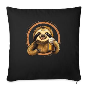 Buveur de bière de bière paresseux - Housse de coussin décorative 45 x 45 cm - noir - Devant