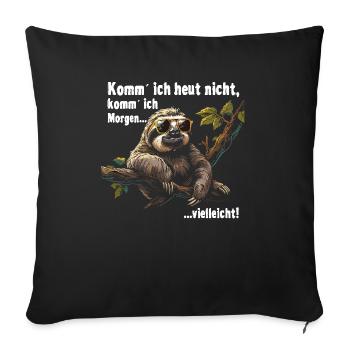 Faultier Büro Arbeitskollege Lustig - Sofakissenbezug 45 x 45 cm - Schwarz - Vorne