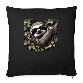 Sloth Office Work Colleague Funny - Sofa pillowcase 17,3'' x 17,3'' (45 x 45 cm) - black - Front