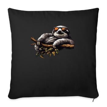 Sloth Office Work Colleague Funny - Sofa pillowcase 17,3'' x 17,3'' (45 x 45 cm) - black - Front