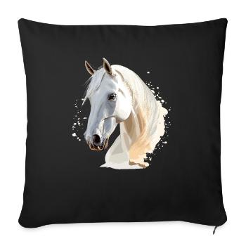 Pferd Pferde Reiten Reiter Reiterin Wildpferd - Sofakissenbezug 45 x 45 cm - Schwarz - Vorne