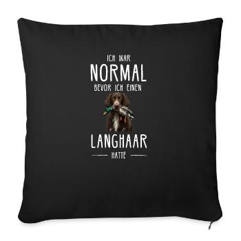 German Longhair I Hunting Dog Pointing Dog Motif for - Sofa pillowcase 17,3'' x 17,3'' (45 x 45 cm) - black - Front