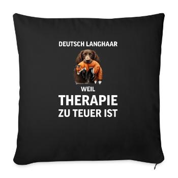 German Longhair I Hunting Dog Pointing Dog Motif for - Sofa pillowcase 17,3'' x 17,3'' (45 x 45 cm) - black - Front