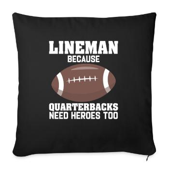 American Football Herren Football Player Kinder - Sofakissenbezug 45 x 45 cm - Schwarz - Vorne