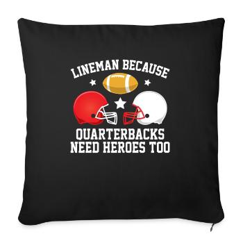 American Football Herren Football Player Kinder - Sofakissenbezug 45 x 45 cm - Schwarz - Vorne