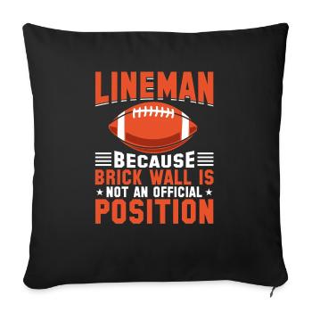 American Football Herren Football Player Kinder - Sofakissenbezug 45 x 45 cm - Schwarz - Vorne