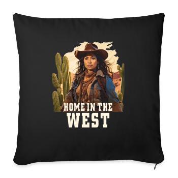 MAISON FRAU À L’OUEST - Housse de coussin décorative 45 x 45 cm - noir - Devant