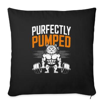 Bodybuilding Cat Fitness Workout Gym Instructor - Sofa pillowcase 17,3'' x 17,3'' (45 x 45 cm) - black - Front