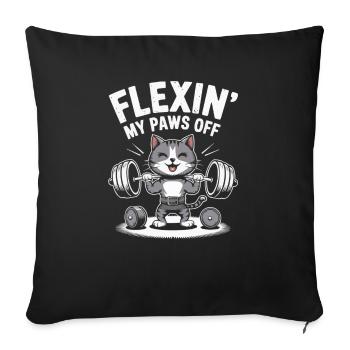Instructeur de salle de musculation pour chats - Housse de coussin décorative 45 x 45 cm - noir - Devant