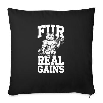 Bodybuilding Cat Fitness Workout Gym Instructor - Sofa pillowcase 17,3'' x 17,3'' (45 x 45 cm) - black - Front