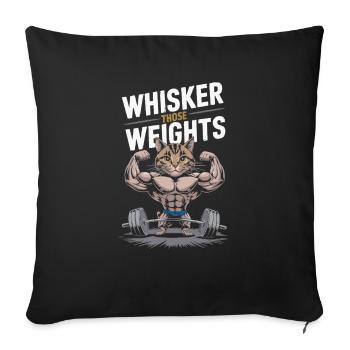 Bodybuilding Cat Fitness Workout Gym Instructor - Sofa pillowcase 17,3'' x 17,3'' (45 x 45 cm) - black - Front