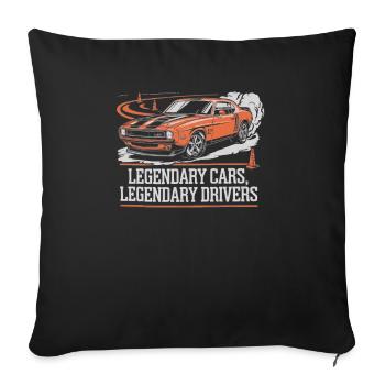 Muscle Car Carguy Vintage Car Collector Automobile - Sofa pillowcase 17,3'' x 17,3'' (45 x 45 cm) - black - Front