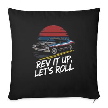 Muscle Car Carguy Vintage Car Collector Automobile - Sofa pillowcase 17,3'' x 17,3'' (45 x 45 cm) - black - Front