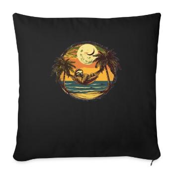 Sloth Hammock, Beach, Chill - Sofa pillowcase 17,3'' x 17,3'' (45 x 45 cm) - black - Front