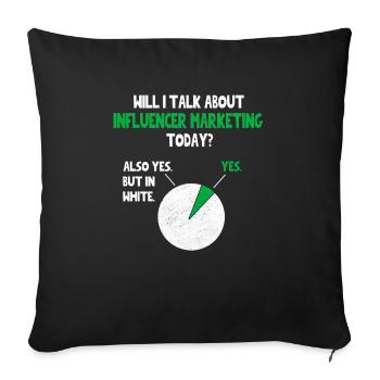 Marketing d’influence SMM parler de Citation drôle Non - Housse de coussin décorative 45 x 45 cm - noir - Devant