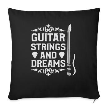 Guitare acoustique Joueur de musique Guitariste de groupe - Housse de coussin décorative 45 x 45 cm - noir - Devant