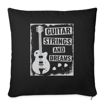 Guitare acoustique Joueur de musique Guitariste de groupe - Housse de coussin décorative 45 x 45 cm - noir - Devant