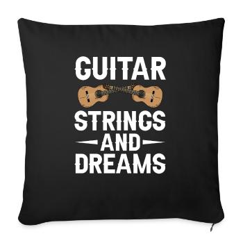 Guitare acoustique Joueur de musique Guitariste de groupe - Housse de coussin décorative 45 x 45 cm - noir - Devant