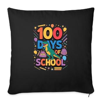 100e jour d’école 100 jour d’école des enfants - Housse de coussin décorative 45 x 45 cm - noir - Devant