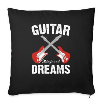 Guitare acoustique Joueur de musique Guitariste de groupe - Housse de coussin décorative 45 x 45 cm - noir - Devant