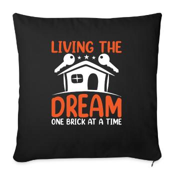 Homeowner Dream House Richtest House Builder - Sofa pillowcase 17,3'' x 17,3'' (45 x 45 cm) - black - Front