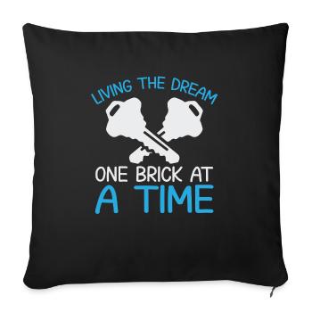 Homeowner Dream House Richtest House Builder - Sofa pillowcase 17,3'' x 17,3'' (45 x 45 cm) - black - Front