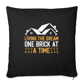 Homeowner Dream House Richtest House Builder - Sofa pillowcase 17,3'' x 17,3'' (45 x 45 cm) - black - Front