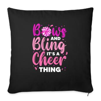 Bows And Bling It's A Cheer Thing Cheerleading - Sofakissenbezug 45 x 45 cm - Schwarz - Vorne